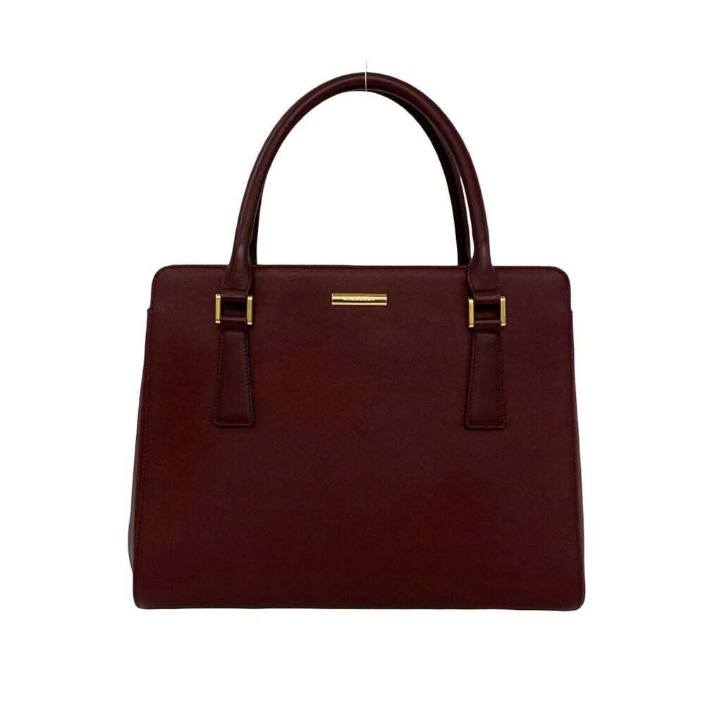 BURBERRY Nova Check pattern logo plate hardware leather genuine handbag mini ...